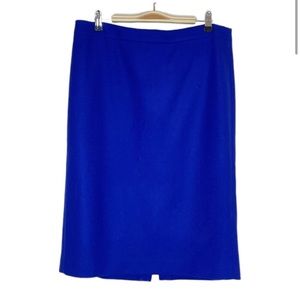 J. Crew number 2 wool pencil skirt in bright blue size 12 tall